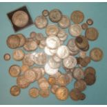 A collection of British 1920-1946 silver coinage, comprising 1937 crown, half-crowns (x26),