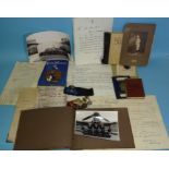 A quantity of mainly WWII photographs, including two of King George VI, service papers and other