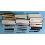 A Parker 51 fountain pen (boxed), a Parker Slimfold fountain pen (boxed), three other Parker