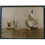 Beken & Sons, Cowes, three yachting photographs: "Endeavour" J/K6, numbered 20746, 49 x 39cm, "The J