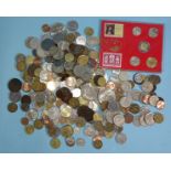 A quantity of British and foreign coinage.