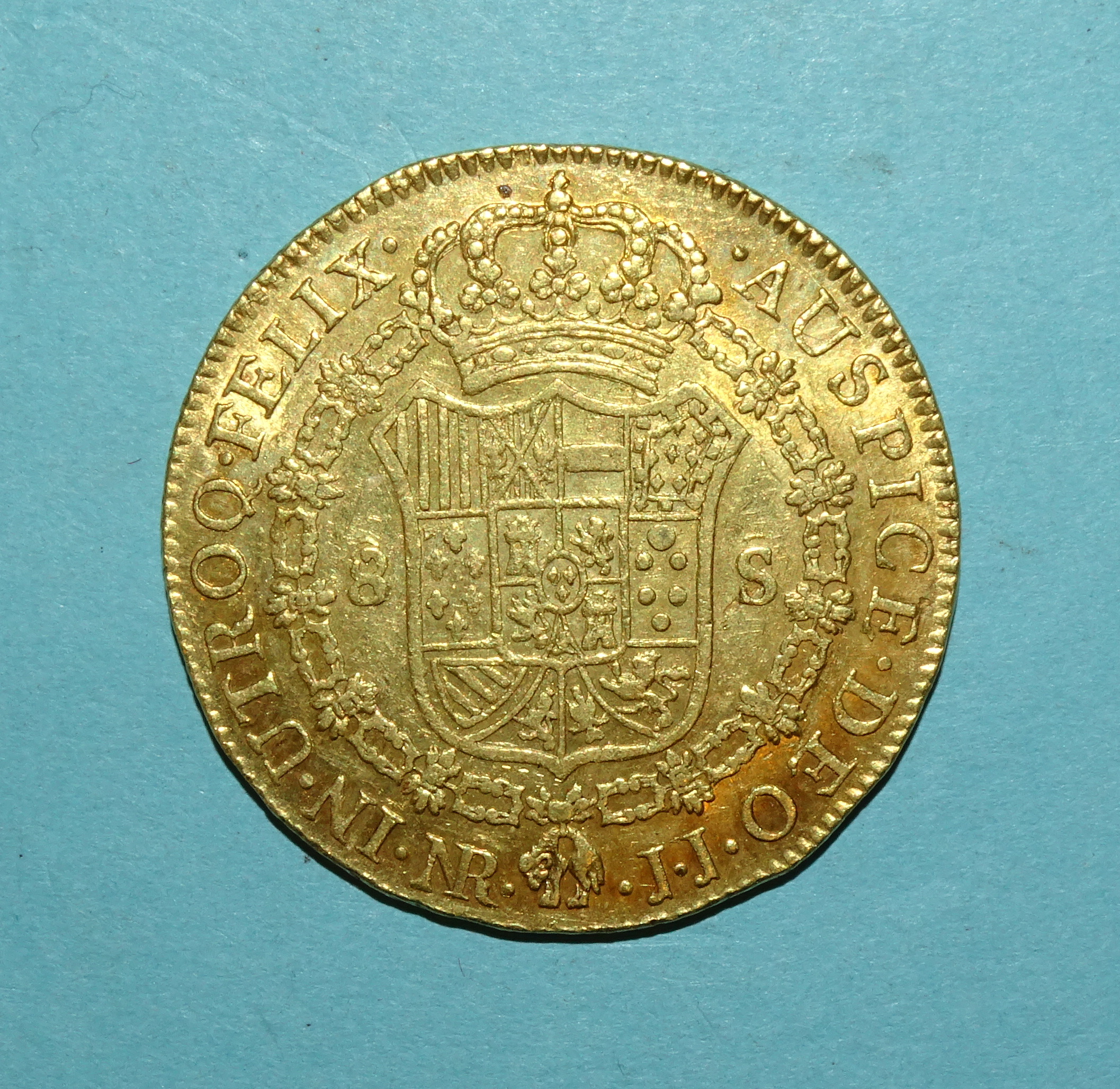 Columbia Charles IV gold 8-escudos 1805, Bogota Mint, 36mm diameter, 27g. - Bild 2 aus 2