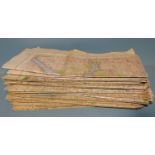 Ordnance Survey 1'' Maps, loose-leafed, War Office Issue, 46, 47, 53, 54, 82, 83, 127-140, 142-144,