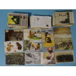 Approximately 270 postcards, including a Louis Wain "A Cat's Life" card, a Russian/Japanese War