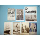 Antarctic interest: "A British Hero Captain R F Scott" postcard, six other Captain Scott postcards