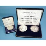 Konfax Ltd, 'HRH Prince of Wales Investiture Caernarvon Castle 1st July 1969', a pair of silver