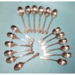 A set of six late-Victorian silver teaspoons with embossed Bacchus terminal, London 1900, together