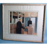 Henry J Earland THE HELMSMAN, SS CANBERRA ON MAIDEN VOYAGE 1961 Signed watercolour, 29 x 34cm.