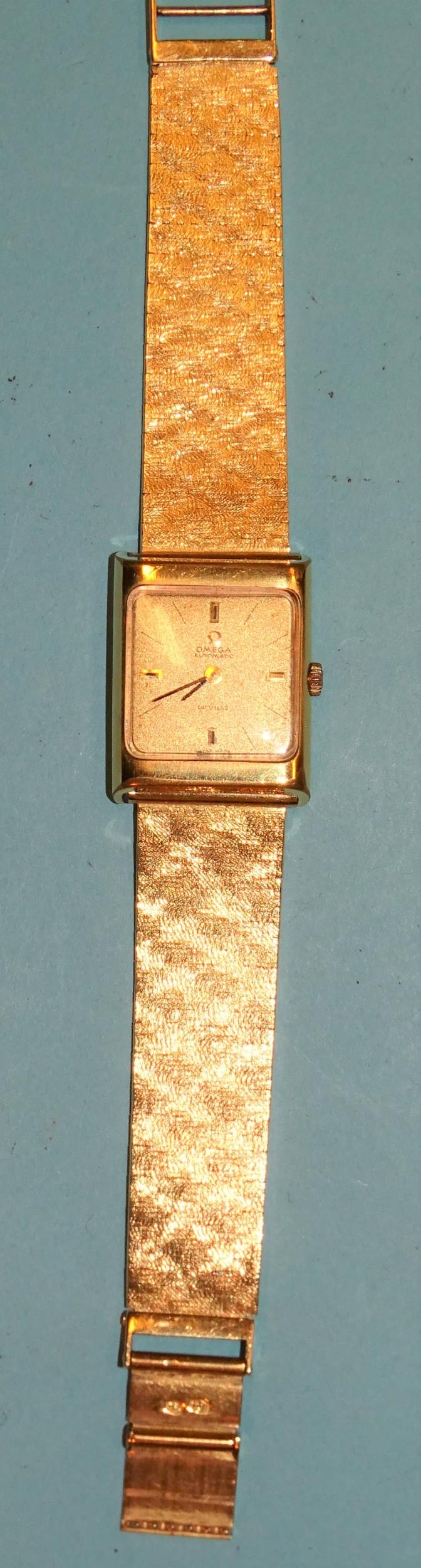 Omega, De Ville Automatic, a ladies' gold-plated wrist watch, the gilt face with baton numerals, the - Image 2 of 4