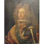 Early to mid-18th century English School HALF-LENGTH PORTRAIT OF A NOBLEMAN WEARING ARMOUR, A