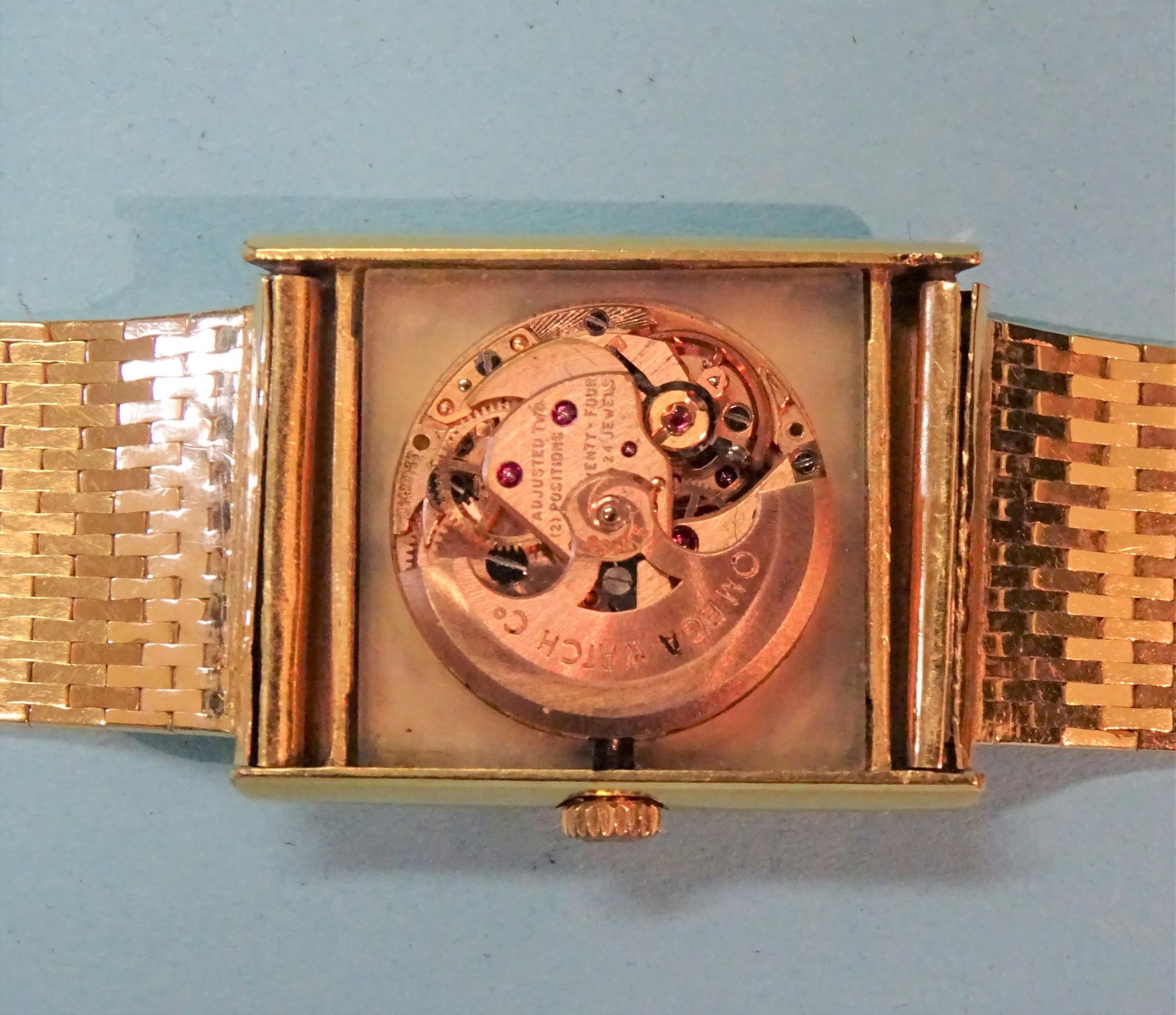 Omega, De Ville Automatic, a ladies' gold-plated wrist watch, the gilt face with baton numerals, the - Image 3 of 4