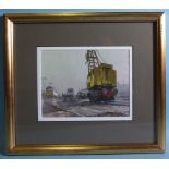 George Busby (1926-2005) RAILWAY CRANE Watercolour, signed, 13.5 x 18cm.