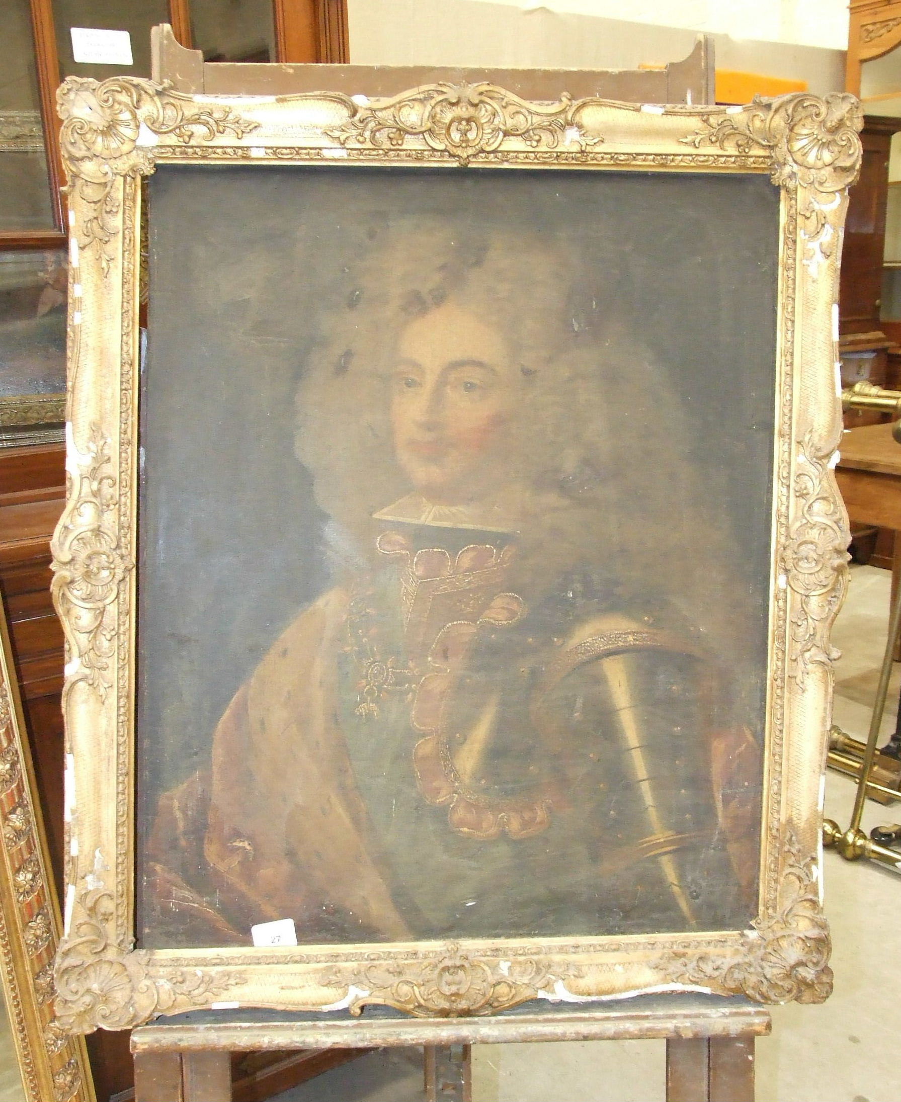 Early to mid-18th century English School HALF-LENGTH PORTRAIT OF A NOBLEMAN WEARING ARMOUR, A - Image 10 of 10