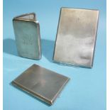 An engine-turned silver cigarette case with sprung slide action, maker Dudley Russell Howitt, 12.5cm