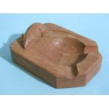 A Robert Thompson of Kilburn 'Mouseman' oak ashtray, 10 x 7.5cm.small fault to base of tale.