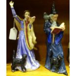 Two Royal Doulton figurines: 'The Sorceress' HN4253 and 'The Wizard' HN2877, (2).