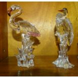 Swarovski, two crystal birds: 'Flamingo' and 'Silver Heron', (both boxed), (2).