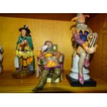 Three Royal Doulton figurines: 'The Mask Seller' HN2103, 'The Foaming Quart' HN2162 and 'The Jester'