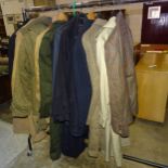 A Daks checked sports jacket, 46R, a heavy wool top coat by Gieves and Hawkes and others, mainly