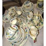 Approximately sixty-six pieces of Masons 'Strathmore' and 'Regency' decorated tea and dinner ware.