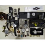 A silver watch chain, a pair of silver cufflinks, a small collection of costume jewellery and