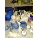 A collection of modern studio ceramics, modern Wedgwood jasperware and other ceramics, together with