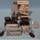 A Minox sub-miniature camera, cased, with accessories: flash gun attachment, (cased), binocular