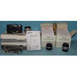 A Pentax Q sub-miniature digital camera with O1 standard prime f1.9 8.5mm lens, manual and