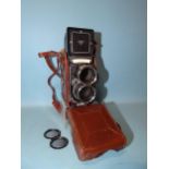 A Tele Rolleiflex TLR camera, Model 1, serial no.S2301076, with Carl Zeiss Sonnar f4 135mm lens
