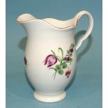 A Worcester tall cream jug with flower and ladybird painting, 11cm high.