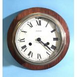 A 20th century Celeste brass bulkhead clock striking on a bell, 20cm diameter.