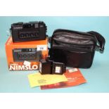 A Nimslo 3D quadra-lens camera, 35mm, (boxed with instructions) and another, (no box), (2).