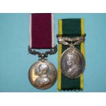 A George V Territorial Efficiency Medal awarded to 5432182 SJT W J Stewart RA, a George V Army