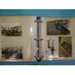An album of photographs and postcards, including approximately 30 of submarines, also