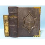 The National Family Bible, brass-bound with clasps, plts, ge, mor gt, 4to, n.d, and a commentary, (