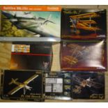 Eduard, seven boxed plastic aircraft kits: Spitfire Mk1 XC (late version), with boxed 'Big Sin'