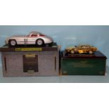 Guiloy, a 1:18 scale Aston Martin DB7 and a Revell 1:12 '54 Mercedes 300SLR, (both boxed with