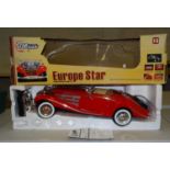 A "Europe Star" radio-controlled Roadster no.9999A, 87cm long, (boxed with instructions).