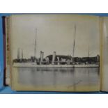 An album of early-20th century naval photographs, including HMS Britannia & HMS Hindostan, crew,