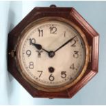 A WWII German Kriegsmarine wall clock, the 14cm white-painted dial with Arabic numerals, single
