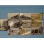 Nine RP postcards, including four of Hallsands before and after the 1917 storm, one AE Fairweather