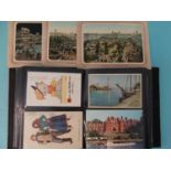 An album of 200 early and mid 20th century postcards, 3 Japan-British Exhibition giant postcards,