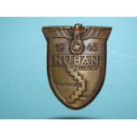 AWWII Third reich "Kubon Shield" badge, the badge struck on sheet metal depicts the German eagle