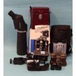 A Camlink spotting scope and attachment, a Tasco "Bino/Cam" binocular/telephoto camera