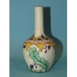 Carlo Manzoni (1855-1910), an art pottery vase of ovoid body and long neck decorated with stylised