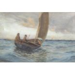 Style of Charles Napier Hemy FISHERMAN AT SEA Oil on canvas, bears signature, 50 x 75cm.