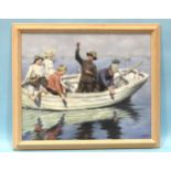 Francia (20th century) COPY OF STANHOPE ALEXANDER FORBES "CHADDING ON MOUNTS BAY" Signed oil on