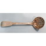 A George IV fiddle pattern silver sifter spoon, William Cummins, Dublin 1828, ___1.16oz (36g),