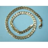 A 9ct gold neck chain of flattened curb links, 51cm, 50.2g, (boxed).