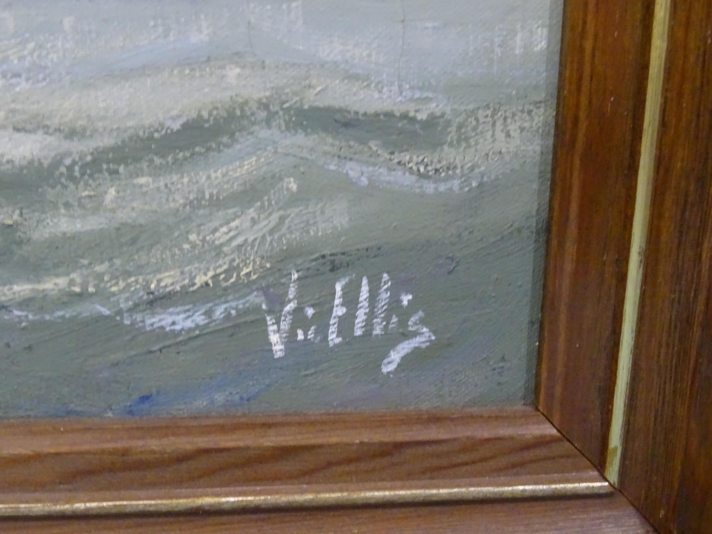 Vic Ellis (1921-1984) TOPS'L SCHOONER Signed oil on canvas, titled verso, 34 x 59cm and another - Image 3 of 7
